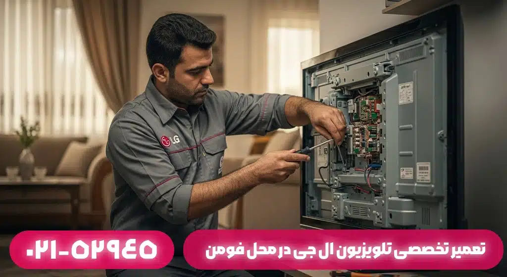 تعمیر تلویزیون ال جی در محل فومن؛ بدون نیاز به جابه‌جایی